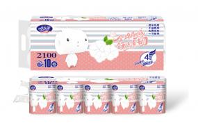 五彩洁肤有芯短10卷卫生纸